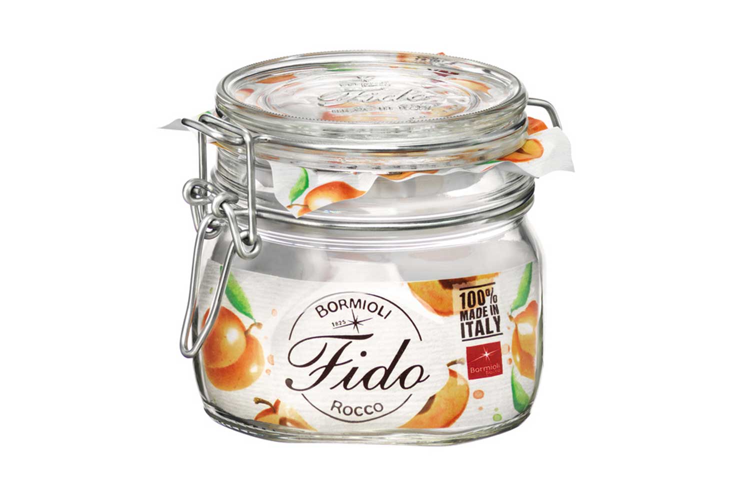 Bormioli Rocco Fido Klempot 0,5L Vierkant – Set van 6