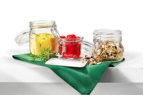 Bormioli Rocco Fido Klempot 0,5L Vierkant – Set van 6