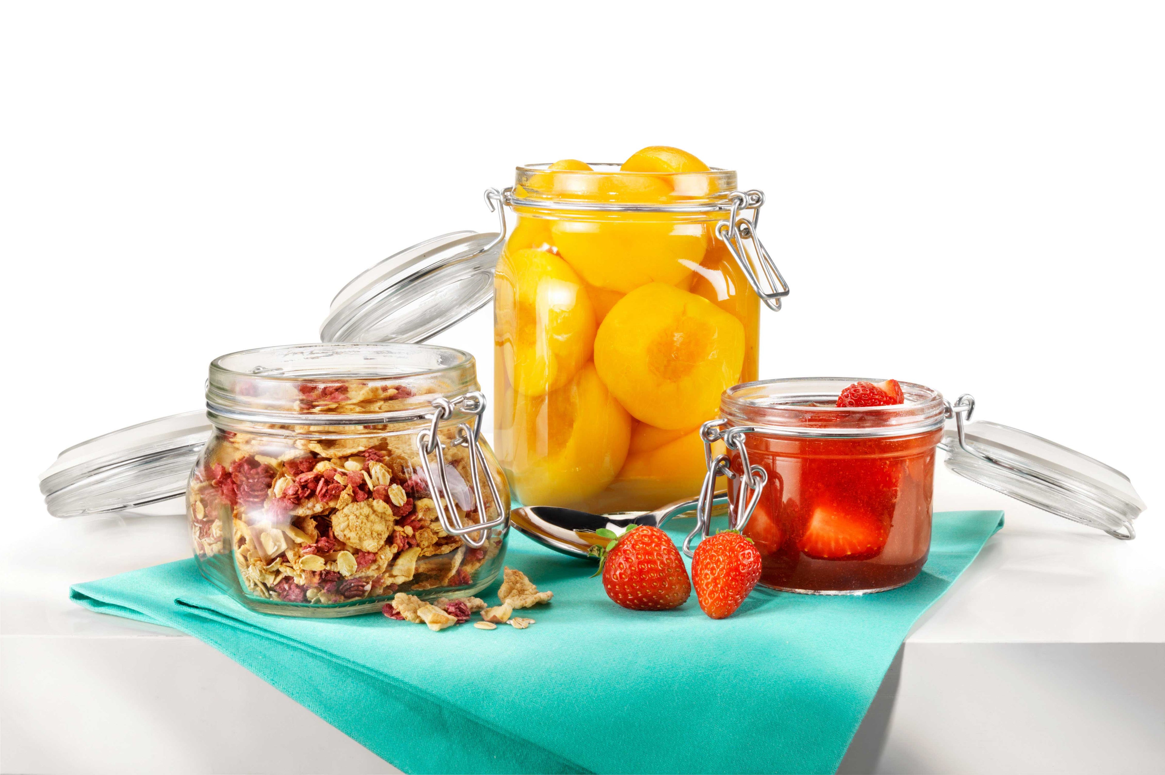 Bormioli Rocco Fido Klempot 1L Vierkant – Set van 6