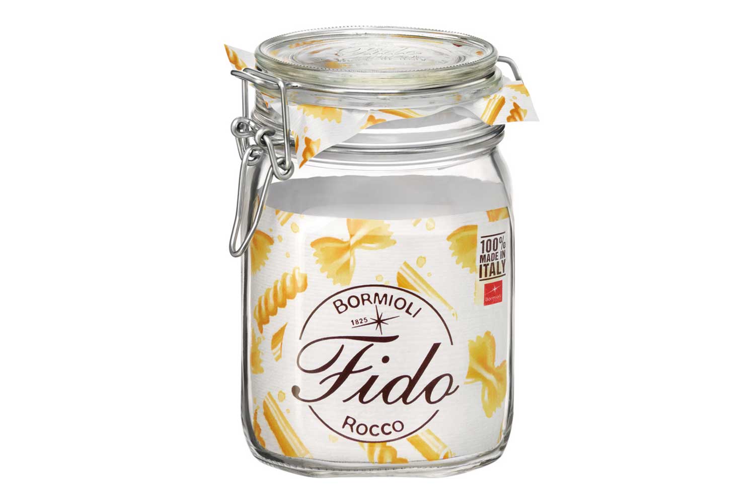 Bormioli Rocco Fido Klempot 1L Vierkant – Set van 6