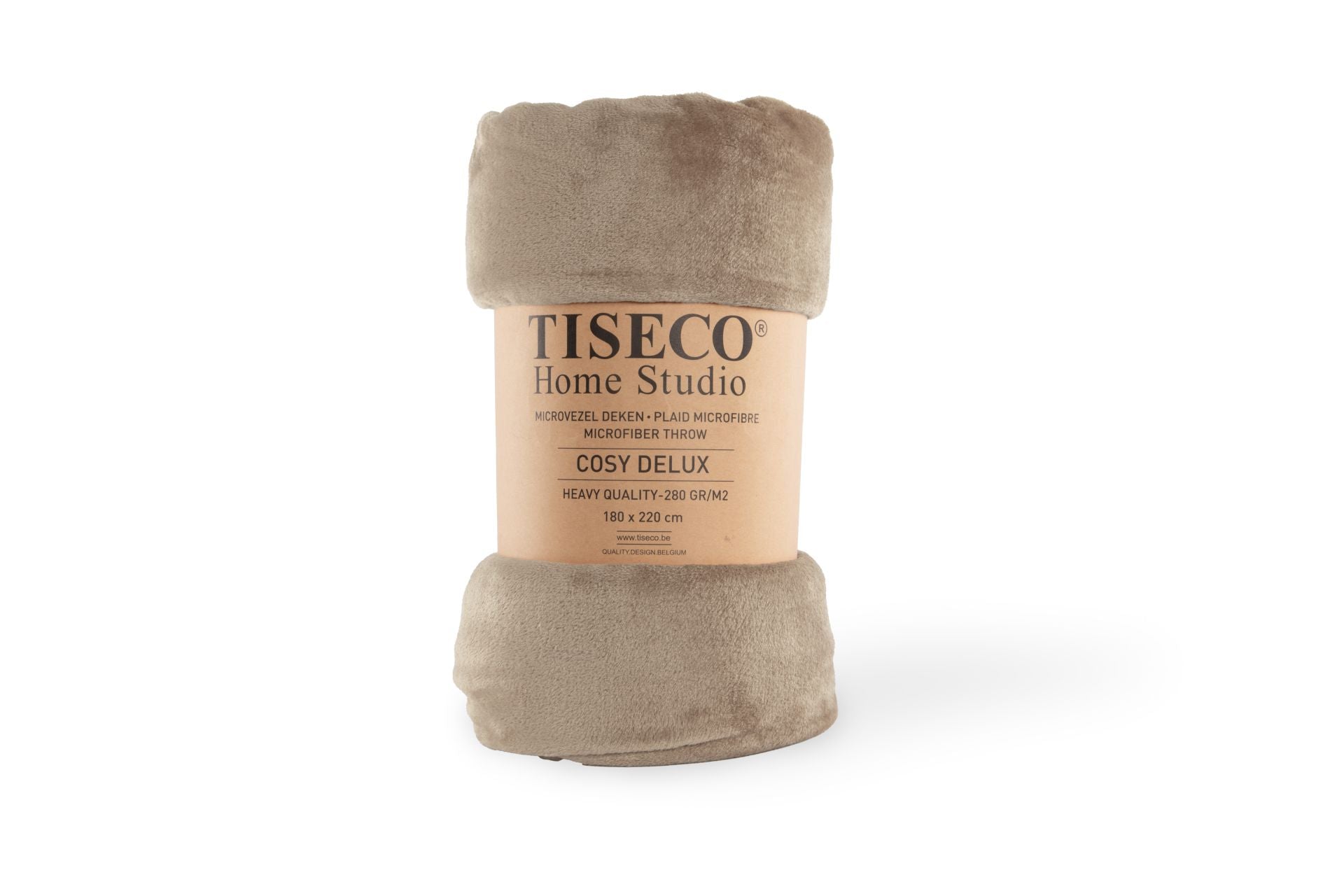 Tiseco - Plaid COSY DELUX - Microflannel 280 g/m² - 180x220 cm, taupe