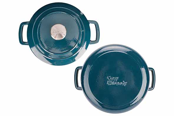 Cosy & Trendy Fontestic Gusseisen-Schmortopf 24 cm - 4,6L mit Deckel (Green Heron)