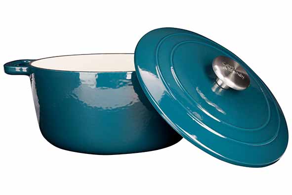 Cosy & Trendy Fontestic cast iron casserole 24 cm - 4.6L with lid (Green Heron)