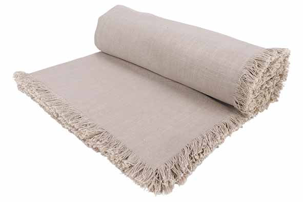 Cosy@home Tafelkleed Fringes – Grijs 350 × 140 cm