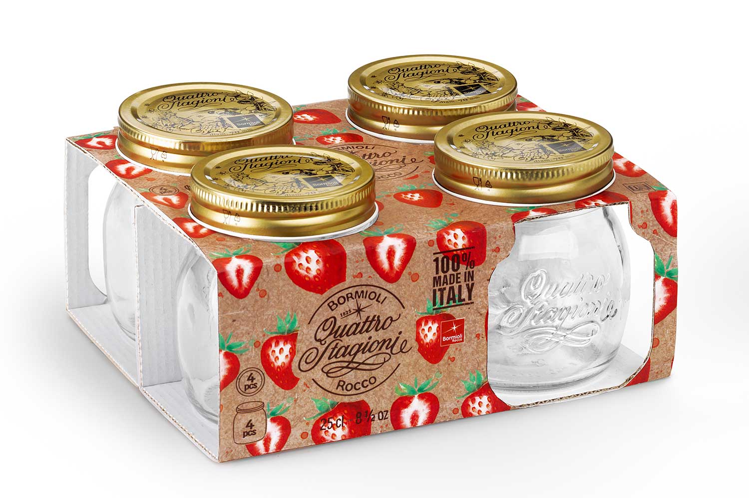 QUATTRO STAGIONI INMAAKBOKAAL 25CL - SET VAN 4 STUKS