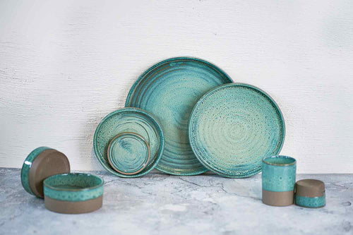 Assiette plate Basalt Ocean Green 26 cm – Lot de 6