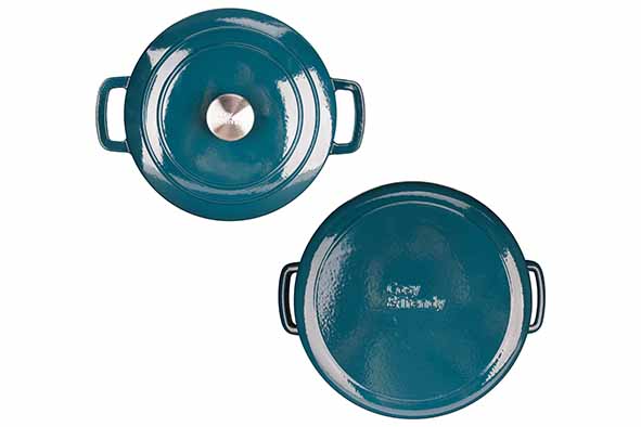 Cosy & Trendy Fontestic cast iron casserole 28 cm - 6.15 L with lid (Green Heron)