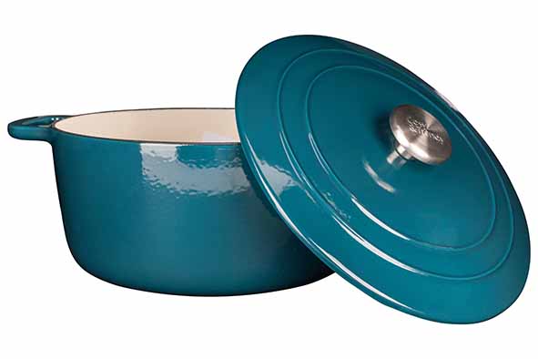 Cosy & Trendy Fontestic Gusseisen-Schmortopf 28 cm - 6,15 L mit Deckel (Green Heron)