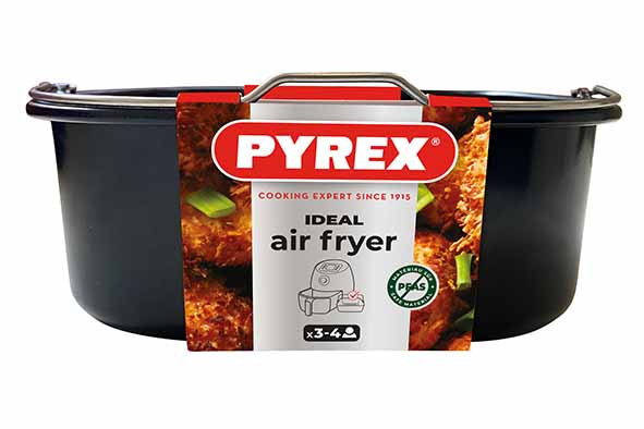 AIRFRYER BAKVORM 22X21CM VIERKANT MET HANDVAT