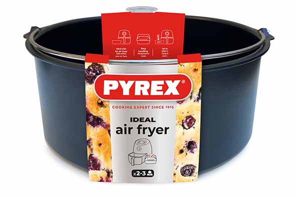 AIRFRYER BAKVORM D19CM ROND MET HANDVAT