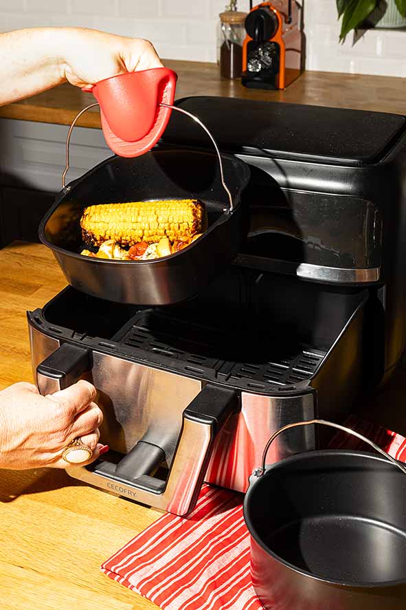 AIRFRYER BAKVORM D19CM ROND MET HANDVAT
