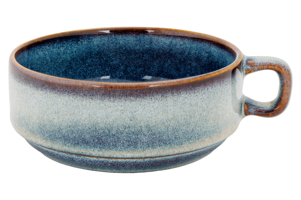 JADE INDIGO SOEPKOM MET OOR D12,5XH5CM- set van 6 stuks