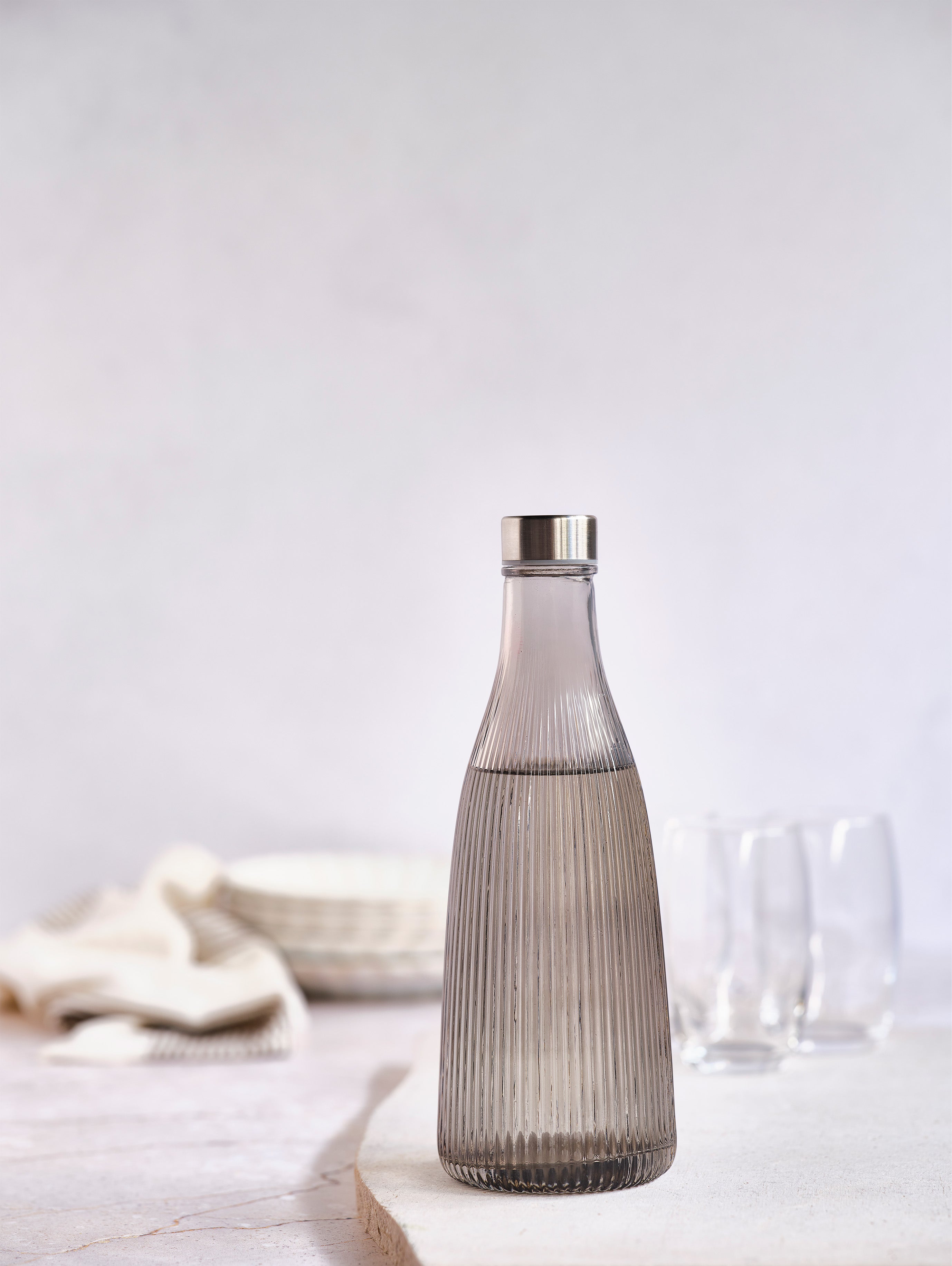 ATLA GLAZEN FLES 1L MET DEKSEL - SMOKEY GREY