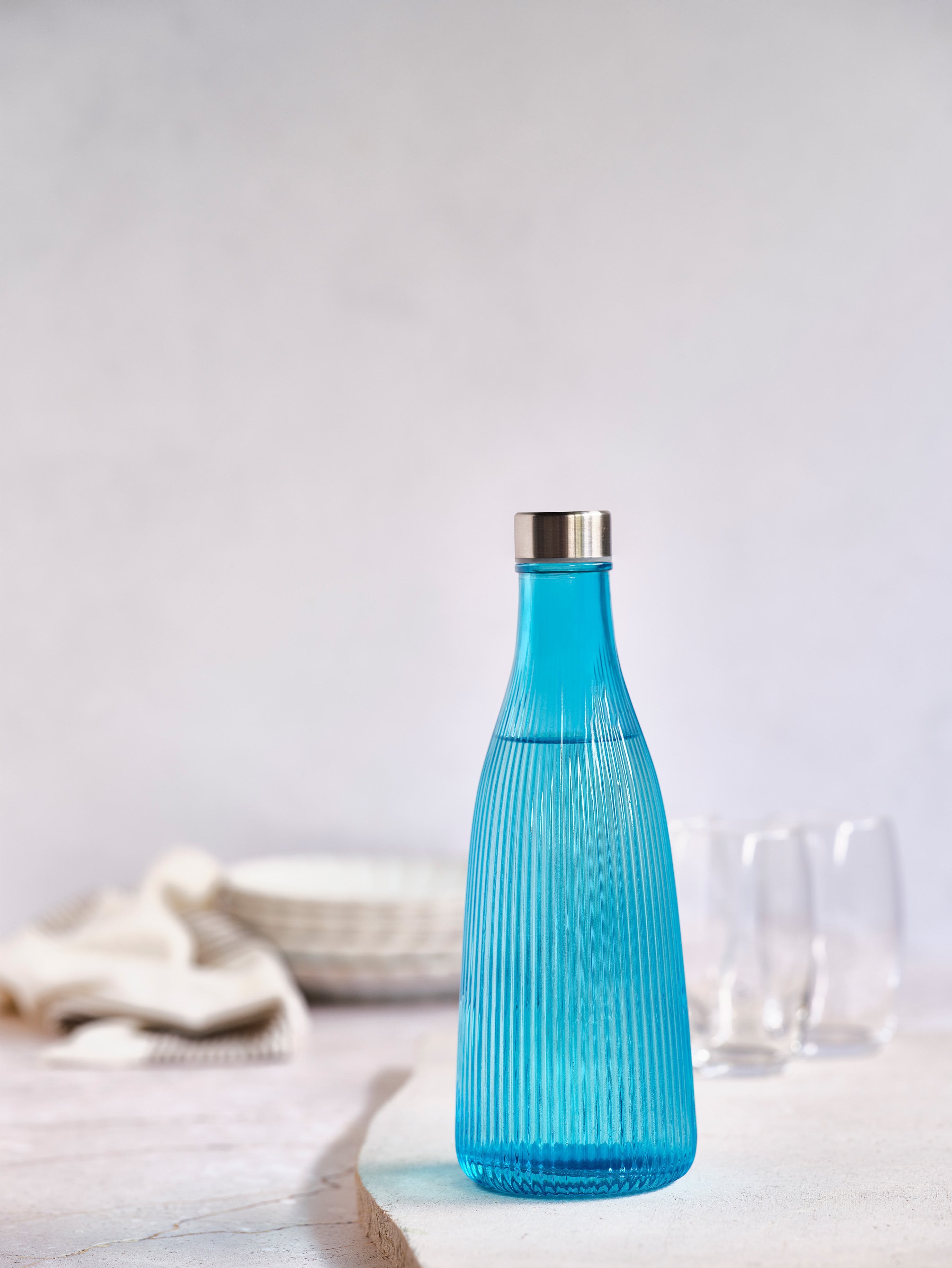 ATLA GLAZEN FLES 1L MET DEKSEL - AZURE BLUE
