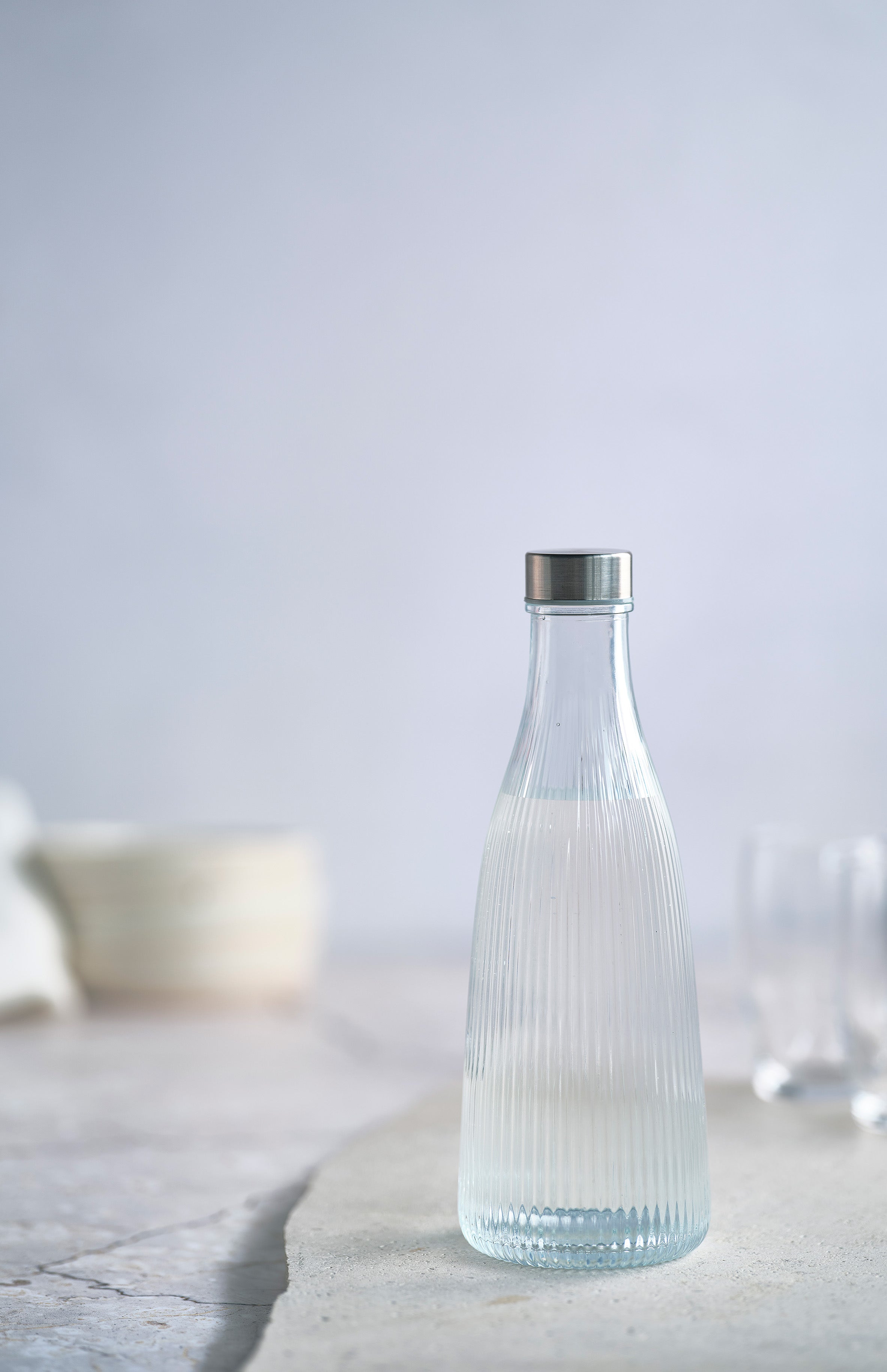 ATLA GLAZEN FLES 1L MET DEKSEL - NATURAL TRANSLUCENT