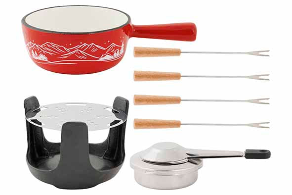 Cosy & Trendy Aspen Fondueset Ø14 cm – Gietijzer – 4 personen
