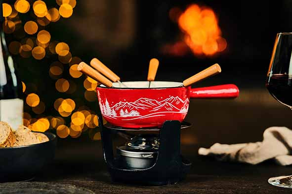 Cosy & Trendy Aspen Fondueset Ø14 cm – Gietijzer – 4 personen
