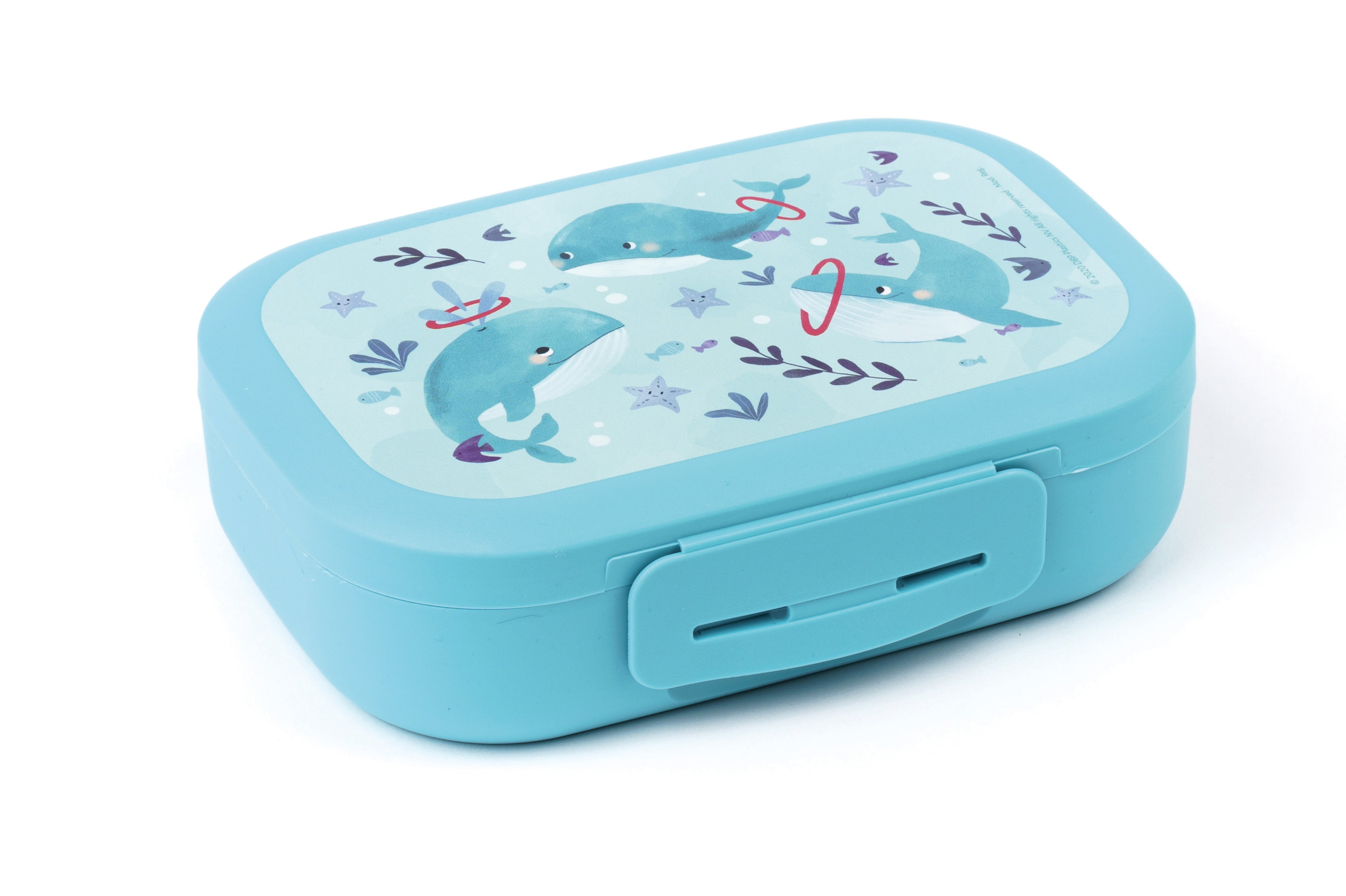 AMUSE CLIP LUNCHBOX MEDIUM WHALE BLAUW 18X13,2XH5CM