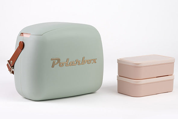 POLARBOX COOLERBAG 6L MATCHA GOLD INCL. 2X LUNCHBOX