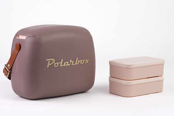 POLARBOX COOLERBAG 6L MAUVE GOLD INCL. 2X LUNCHBOX