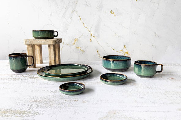 Cosy & Trendy Jade Verde Soucoupe 15 cm - Lot de 6