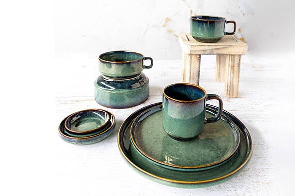 Cosy & Trendy Jade Verde Soucoupe 15 cm - Lot de 6