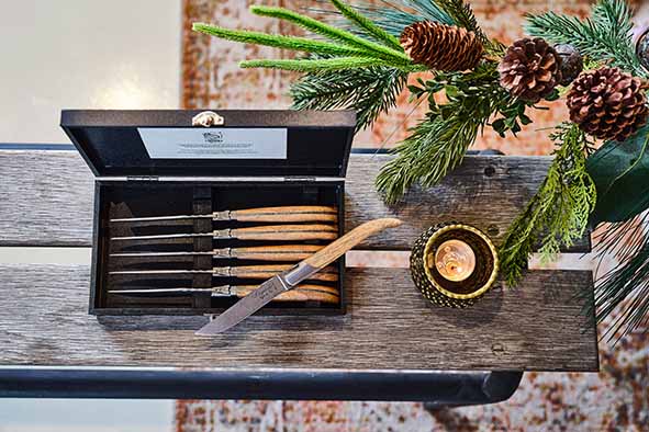 Laguiole Style de Vie Luxury Line Steak Knife Mixed Wood - Set of 6 pieces