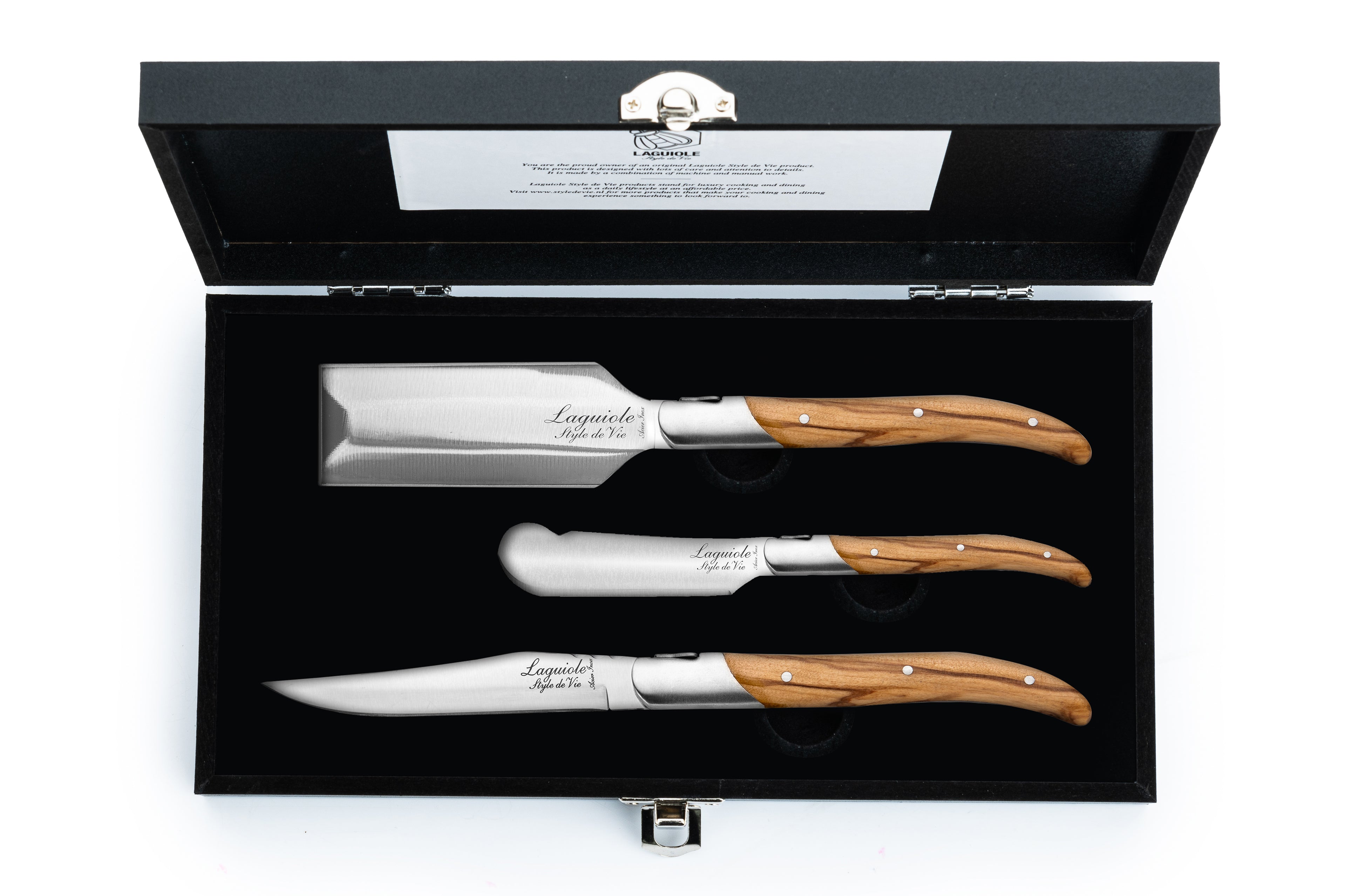 LUXURY LINE CHARCUTERIESET 3PCS OLIJF HOUT