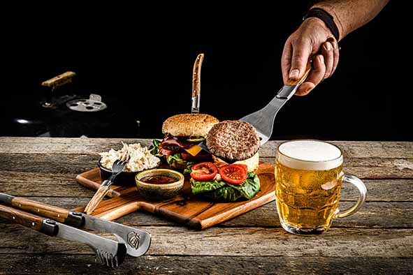 LUXURY LINE BARBECUESET 2PCS OLIJFHOUT