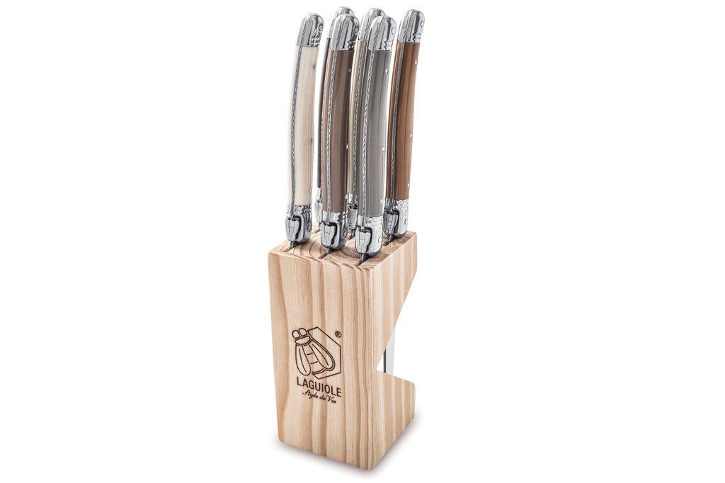 Laguiole Style de Vie - Couteau à steak Premium Line Treasure - Set de 6 pièces