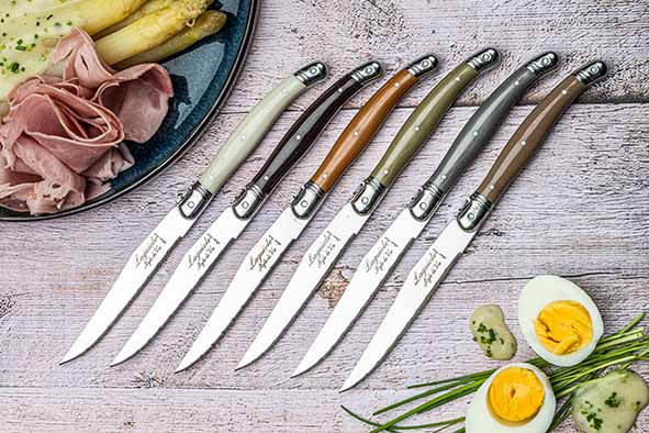 Laguiole Style de Vie - Couteau à steak Premium Line Treasure - Set de 6 pièces