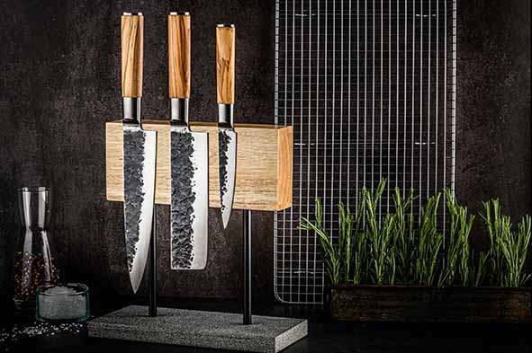 OLIVE MESSENSET 3PCS - KOKSMES + HAKBIJL + HUISHOUDMES