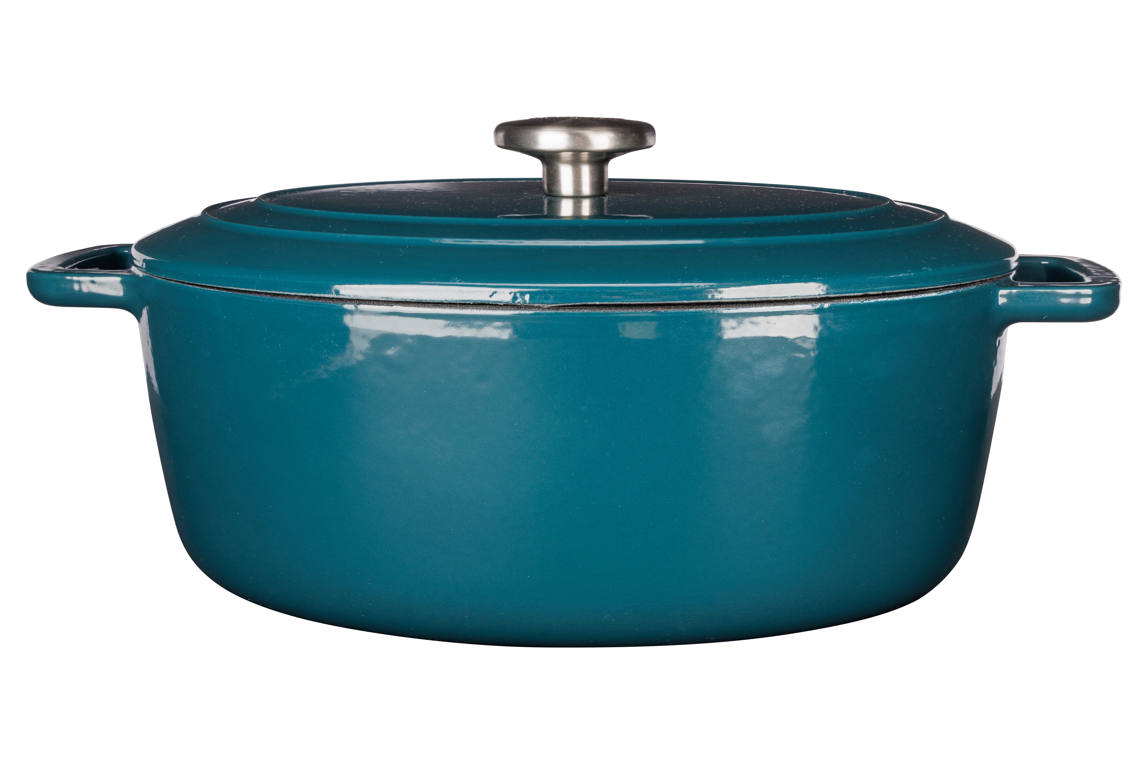 Cosy & Trendy Fontestic Gusseisen-Bräter 31 cm - 6,0 L mit Deckel (Green Heron) - Oval