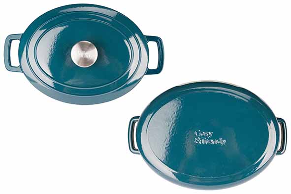 Cosy & Trendy Fontestic Gusseisen-Bräter 31 cm - 6,0 L mit Deckel (Green Heron) - Oval