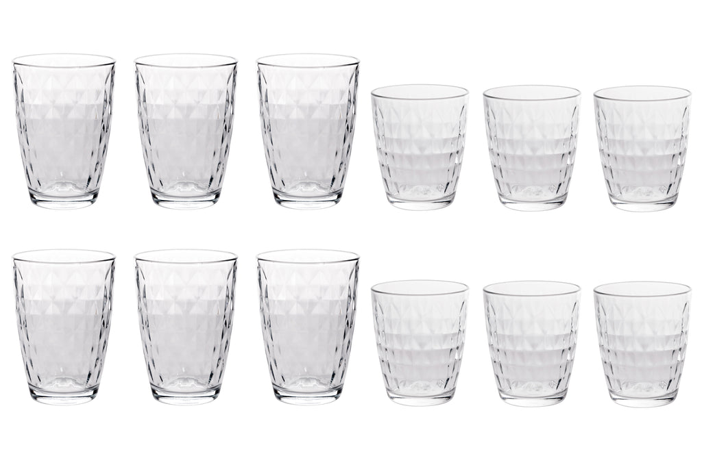 Cosy Moments Mirror Glazenset 12-delig – Stijlvolle glazen met elegant reliëf