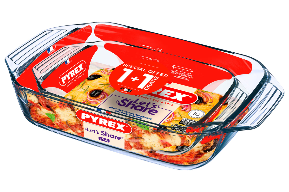 Pyrex Let's Share Ovenschalen Set – 2-delig – 1,4 + 3 liter