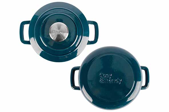 Cosy & Trendy Fontestic Gusseisen-Schmortopf 20 cm - 2,7L mit Deckel (Green Heron)