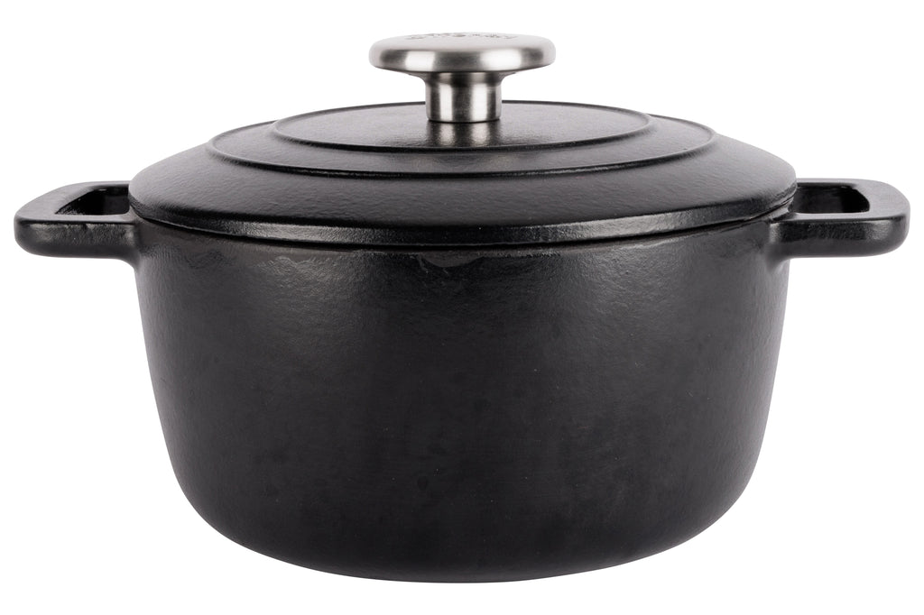Cosy & Trendy Fontestic Faitout en fonte 20 cm - 2,7L avec couvercle (Noir)