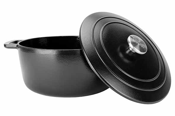 Cosy & Trendy Fontestic cast iron casserole 28 cm - 6.15 L with lid (Black)