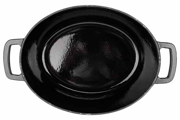 Cosy & Trendy Fontestic Gusseisen-Schmortopf 31 cm - 6,0 L mit Deckel (Black) - Oval