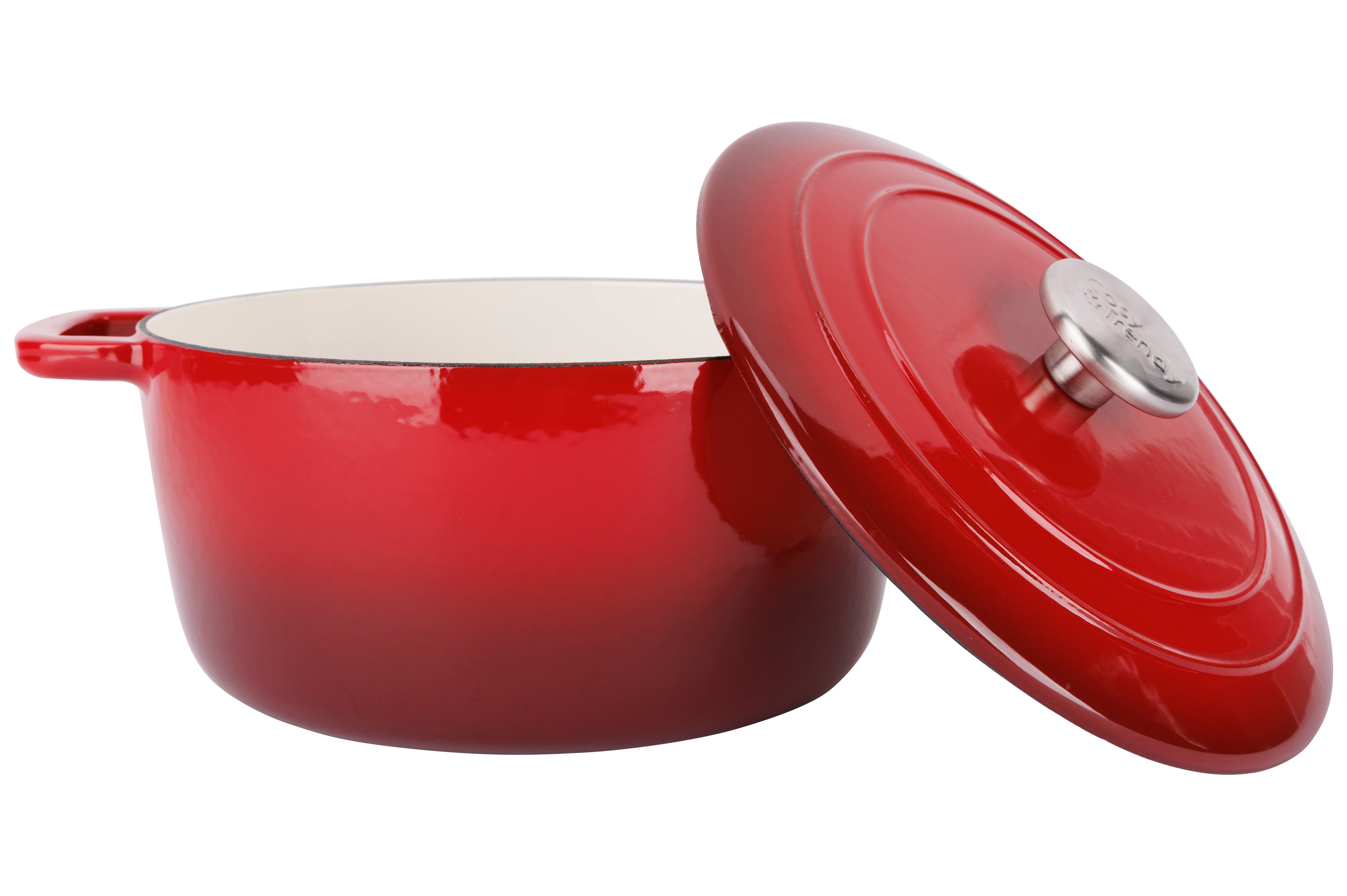 Cosy & Trendy Fontestic Gusseisen-Schmortopf 24 cm - 4,6L mit Deckel (Traditional Red)