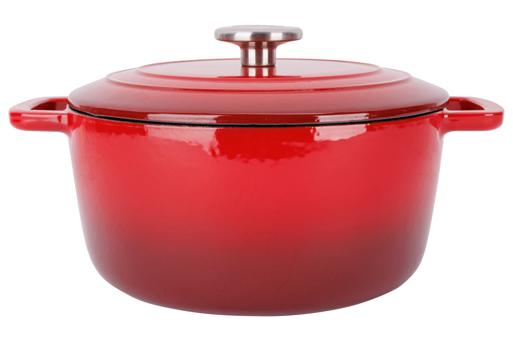 Cosy & Trendy Fontestic cast iron casserole 24 cm - 4.6L with lid (Traditional Red)