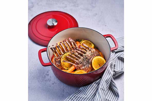 Cosy & Trendy Fontestic cast iron casserole 28 cm - 6.15 L with lid (Traditional Red)