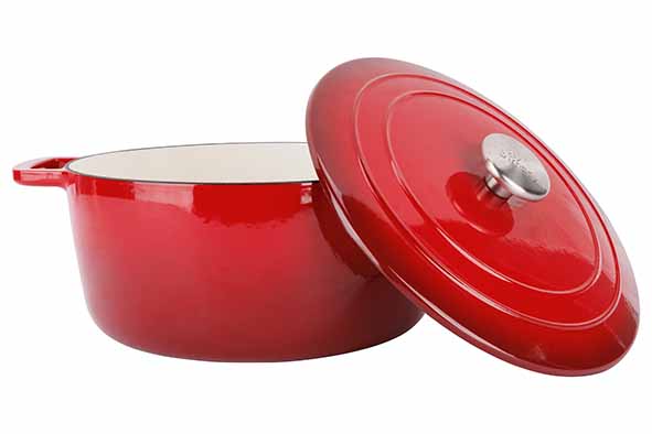 Cosy & Trendy Fontestic Gusseisen-Schmortopf 28 cm - 6,15 L mit Deckel (Traditional Red)