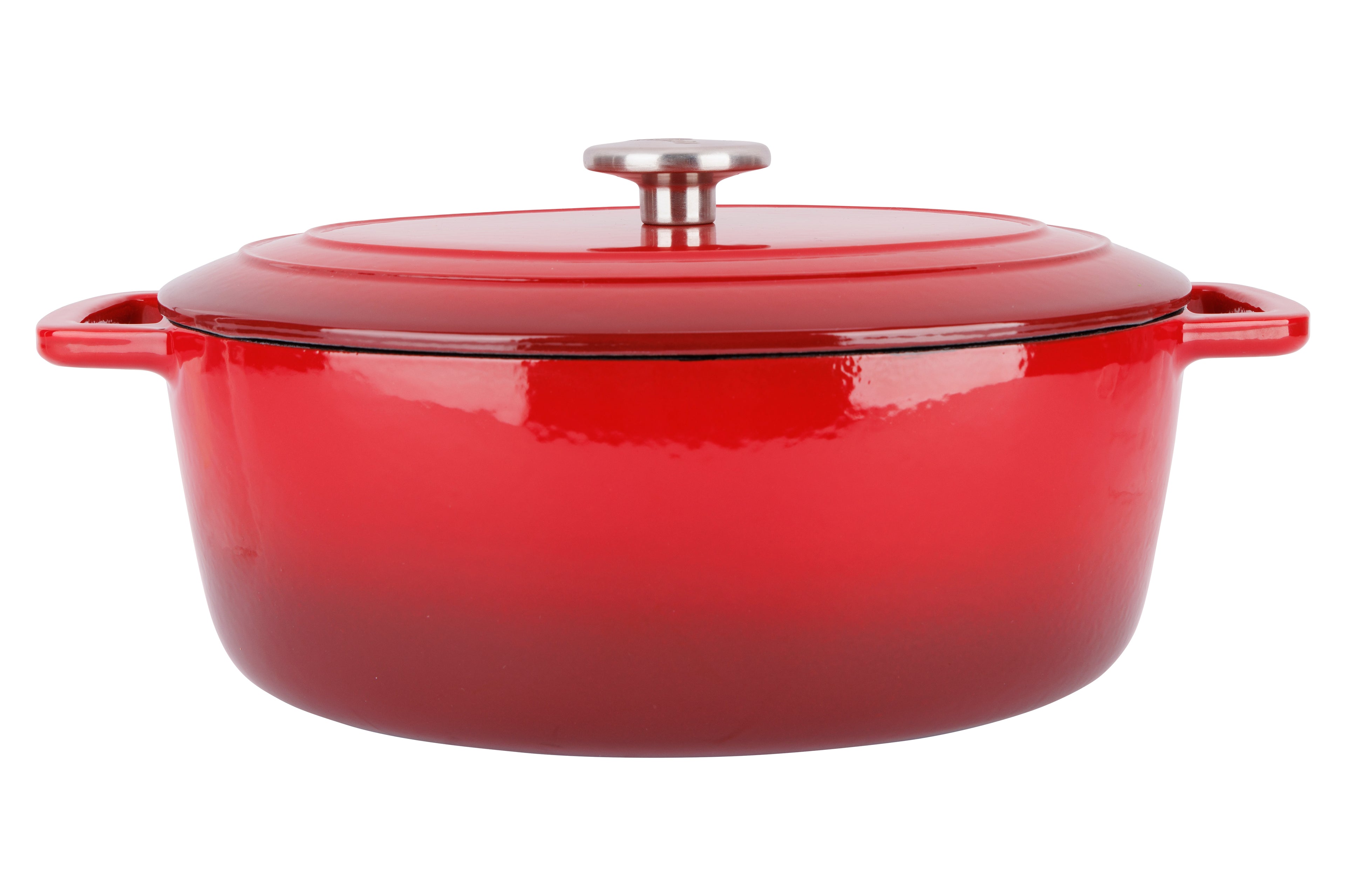 Cosy & Trendy Fontestic Gusseisen-Bräter 31 cm - 6,0 L mit Deckel (Traditional Red) - Oval