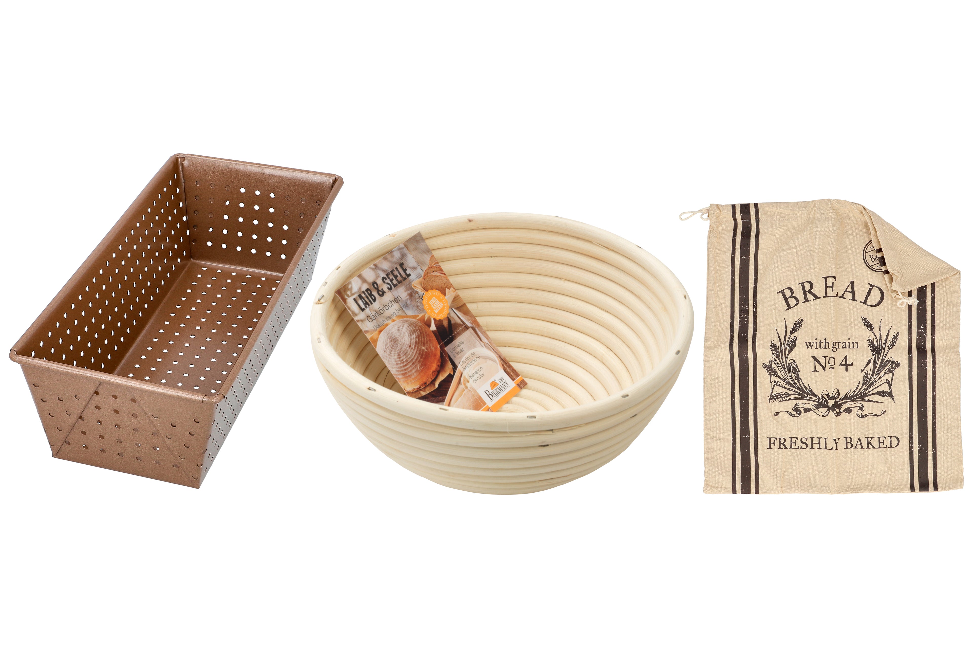 LAIB & SEELE BROODBAKSET 3PCS BROODVORM 25CM - RIJSMAND D20CM - BROODZAK