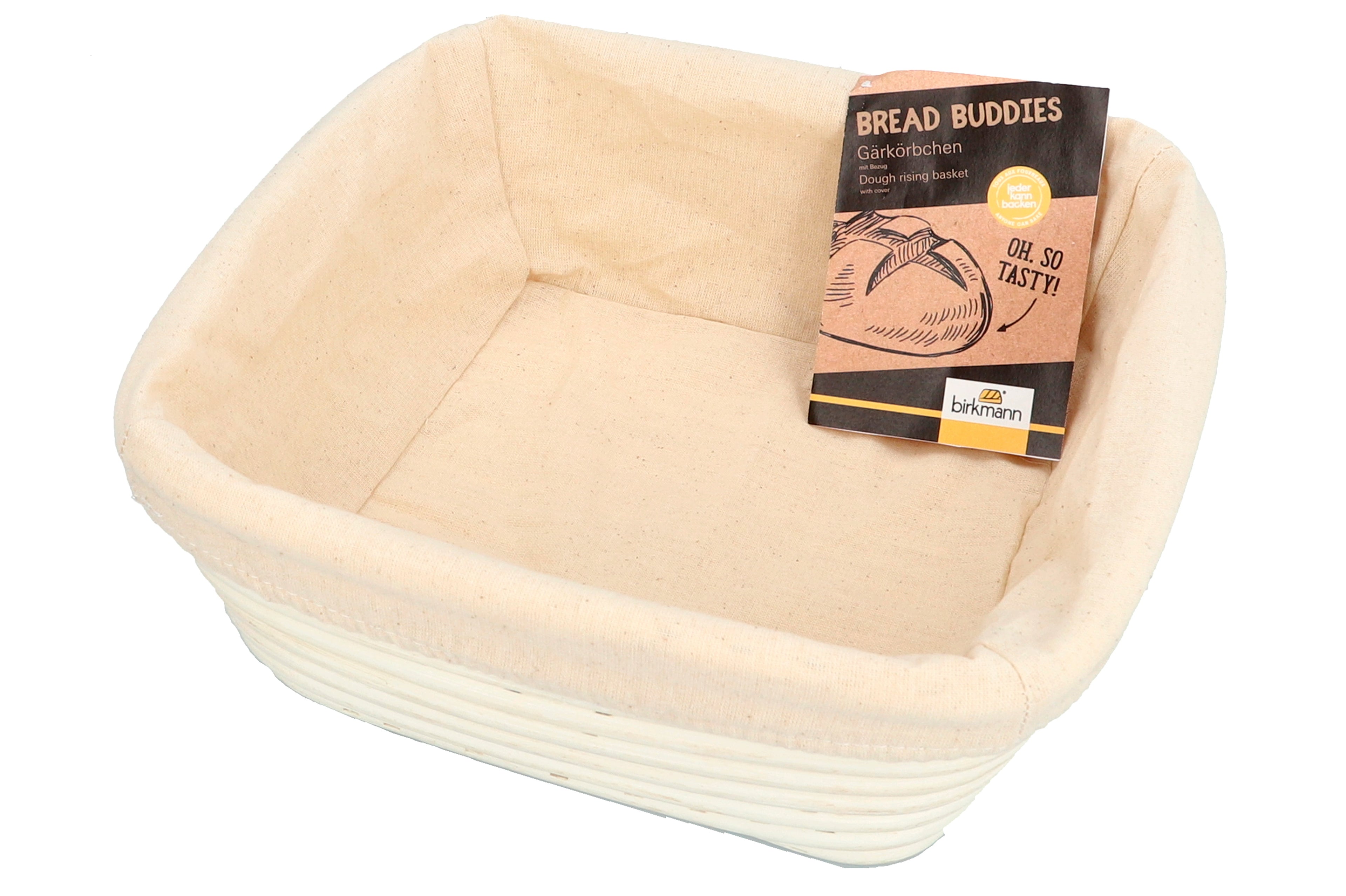 BREAD BUDDIES RIJSMAND VIERKANT MET KATOENEN HOES