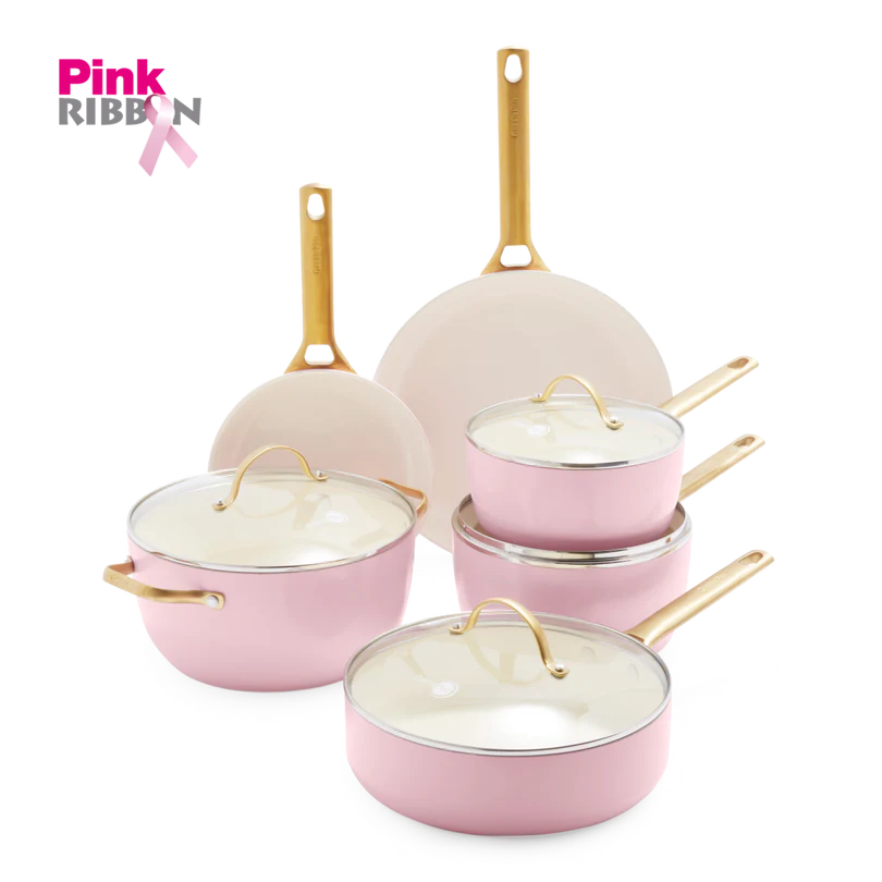 Greenpan Padova Reserve Blush Pink 10-piece cookware set