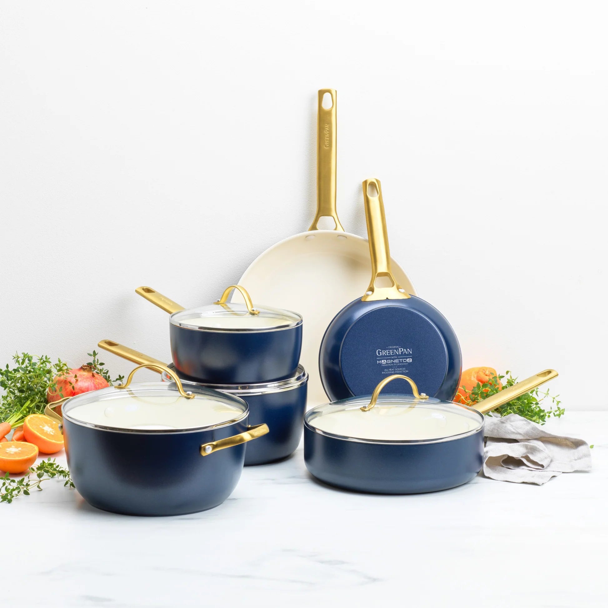 Greenpan Padova Reserve Oxford Blue 10-piece cookware set