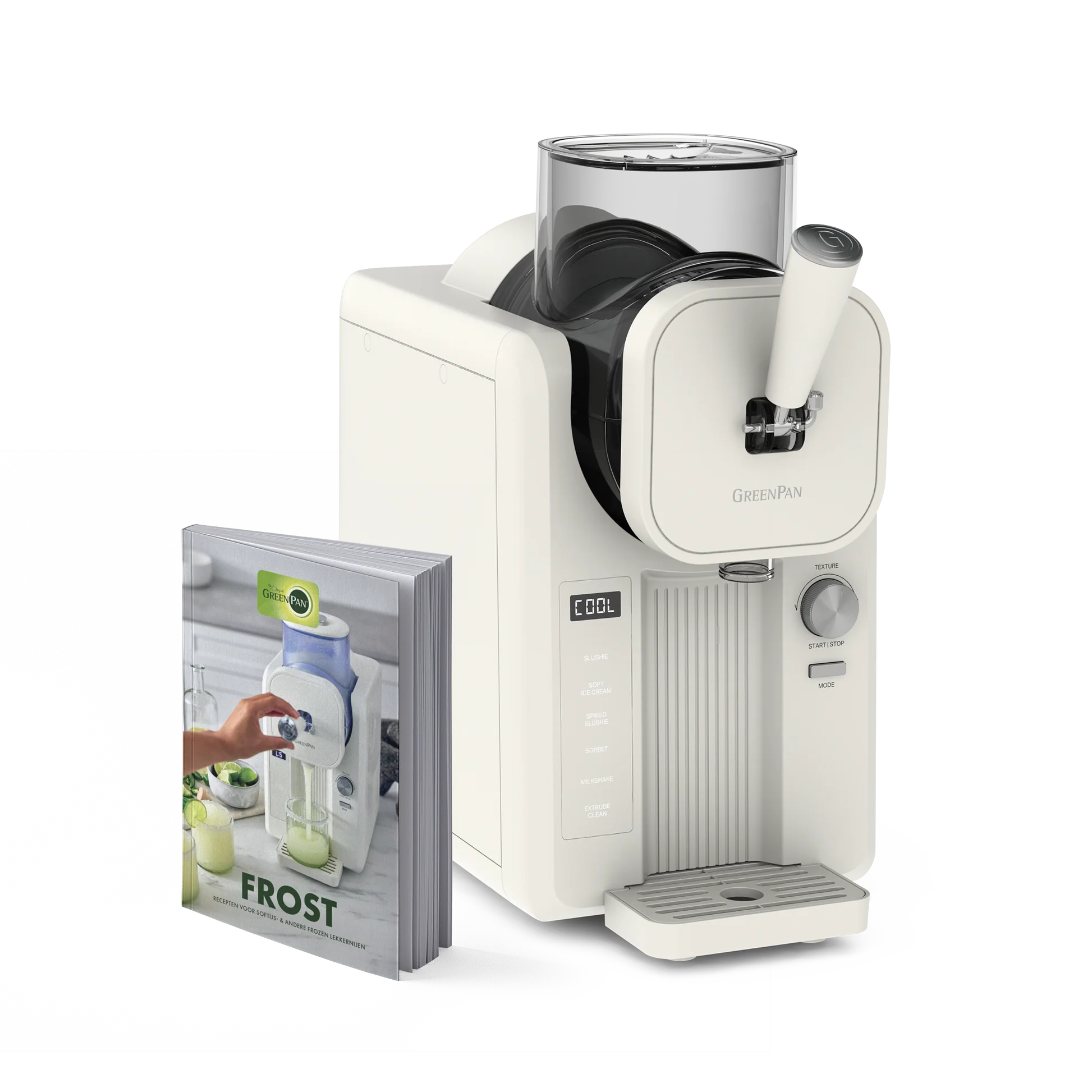 Greenpan Snelle Ijsmachine - Softijs & Slushies 1,87L - Cream + GRATIS RECEPTENBOEK